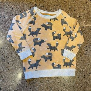 Charming Fox Pattern Kids Sweatshirt - Mustard